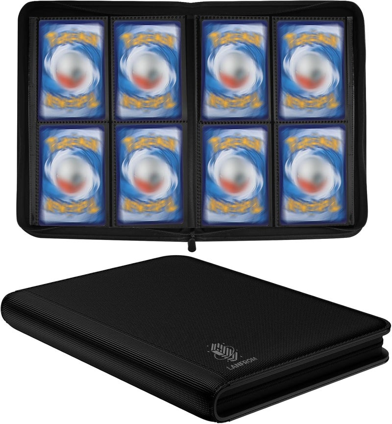 lanfrom Trading Card Binder with Sleeves, Premium 4 Pocket Ringless Card Binder 160 Side Loading Pocket PU Card Collection Binder, Collectible Card Albums Card Folder for MTG, TCG, Sports Cards, Game Cards - Image 1